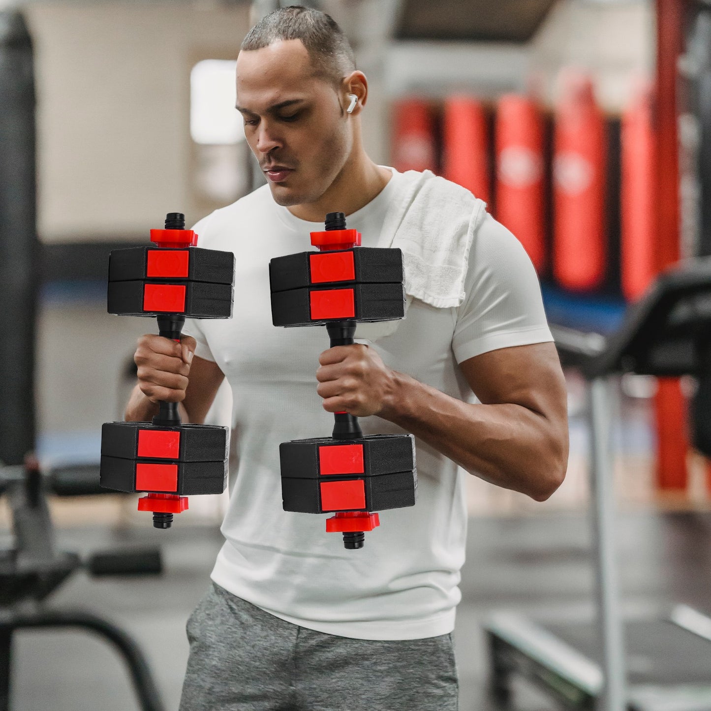 Adjustable Dumbbell Pair, Dumbbell Combination Environmental Dumbbell Barbell