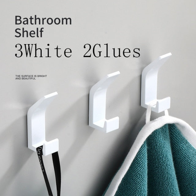 5PCS Double Hook Black White Towel Hook
