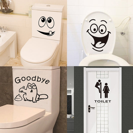 1pc Creative Funny Wall Sticker Bathroom WC Toilet Sticker