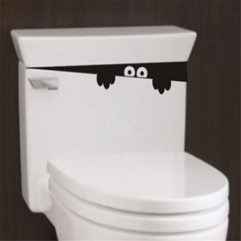 Funny Peep Monster Toilet Bathroom Vinyl Wall Sticker