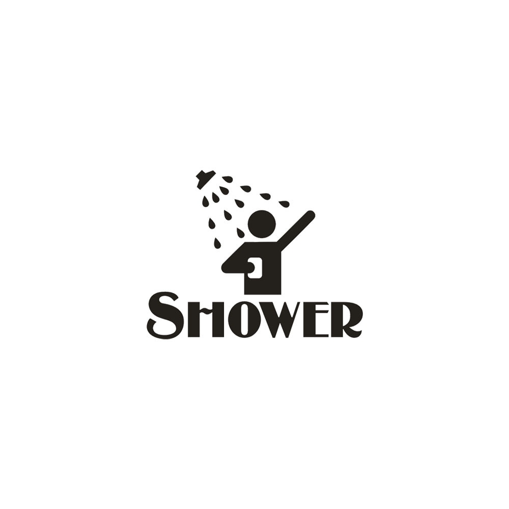 Personality Restroom Shower vinyl Sticker door Water Bathroom