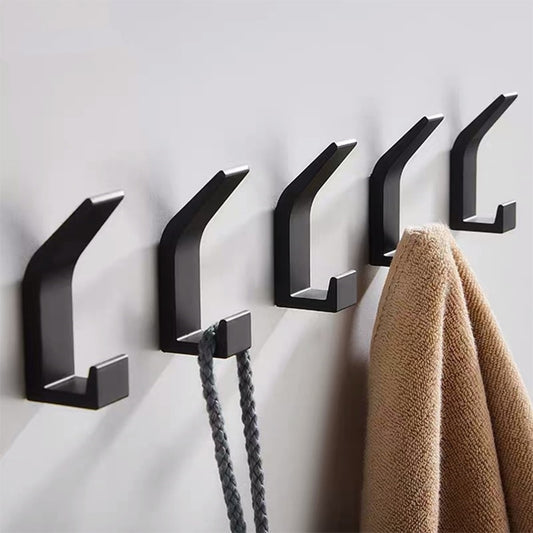 5PCS Double Hook Black White Towel Hook