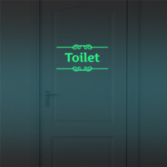 Luminous Toilet Wall Sticker Bathroom Glow in the dark Door