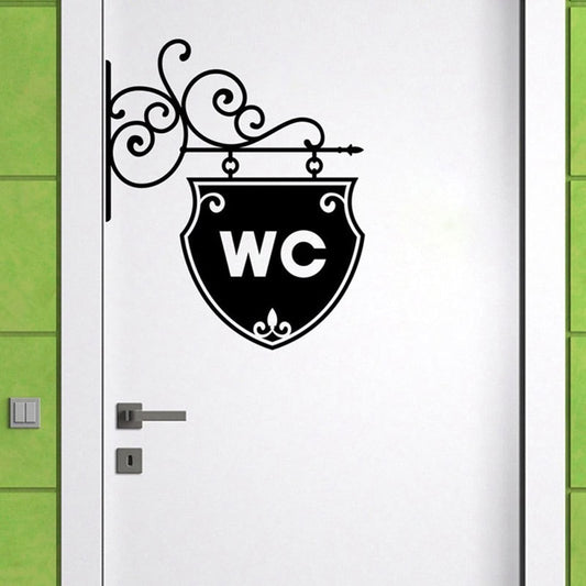 Vintage WC toilet bathroom Door wall sticker