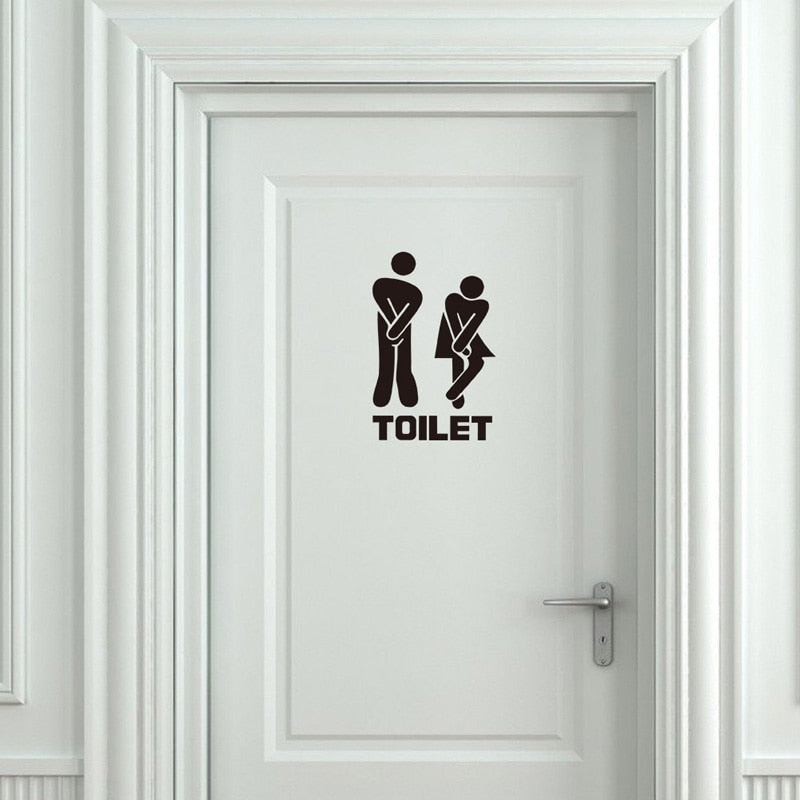 Creative Funny Toilet wall/Door sticker bathroom